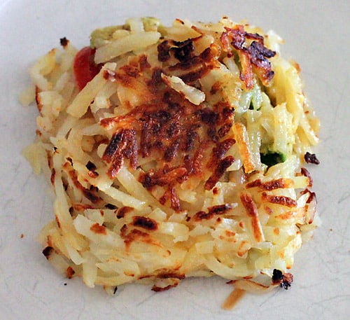 Browned hash browns.