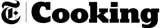 The image features the word "Cooking" in bold, black letters with a stylized black frying pan icon to the left, and the handle of the pan is designed to resemble a chef's knife.