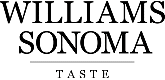 The image shows the Williams Sonoma logo with "WILLIAMS SONOMA" in large, bold, capital letters above a thin horizontal line and "TASTE" in smaller, uppercase letters centered below.