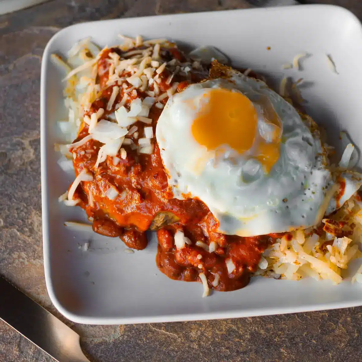 St. Louis Slinger with egg on a plate.